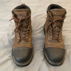 Wolverine Boots Mens Size 8M Brown Leather Steel Toe Work Shoes ASTM F2413-18 EH
